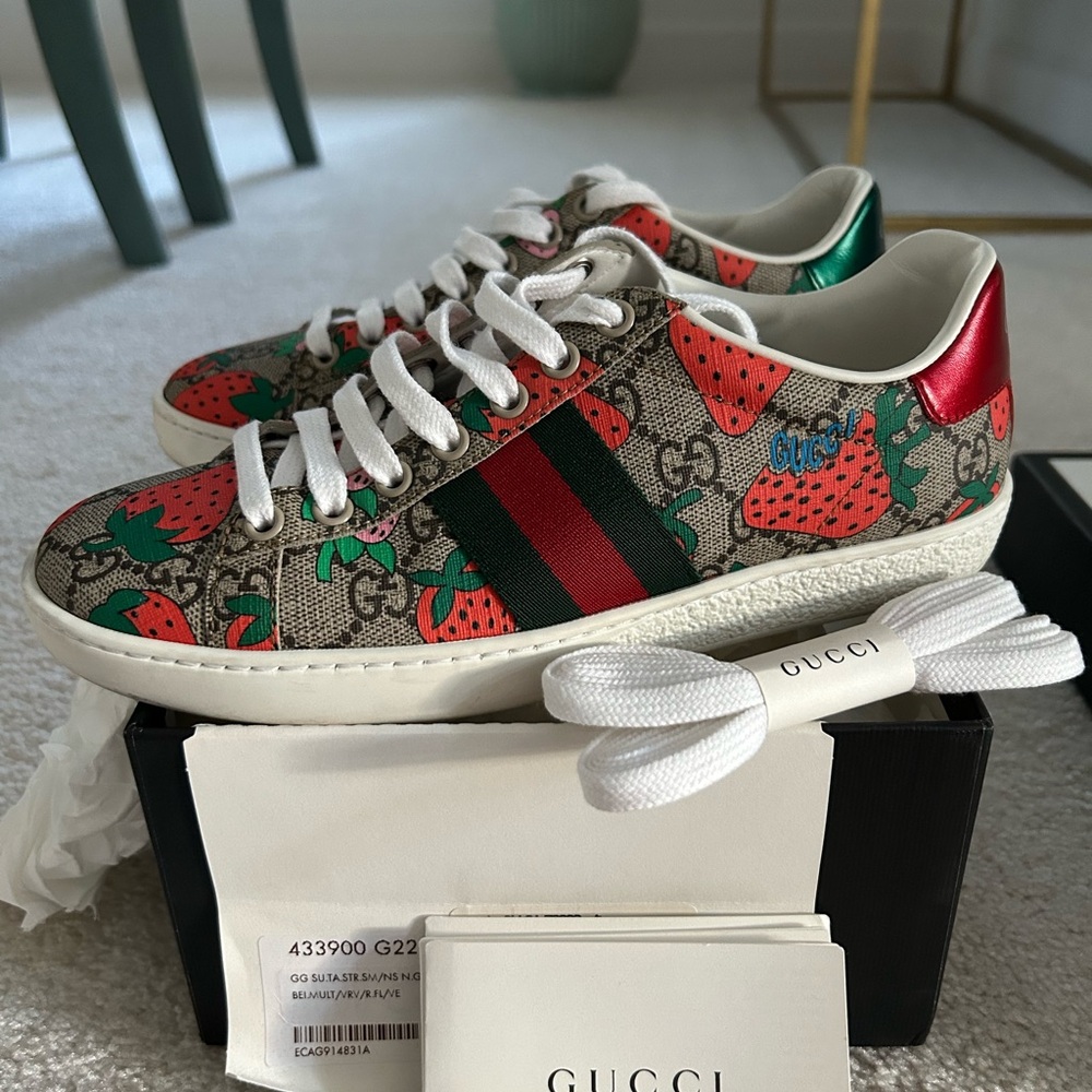 Gucci Strawberry Print Sneakers